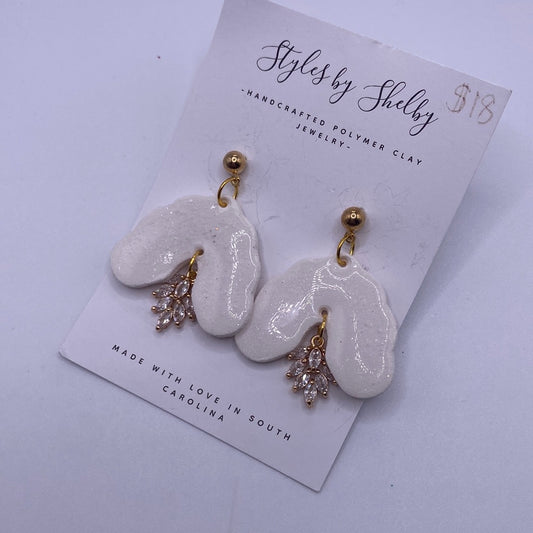 White Scallop Dangle